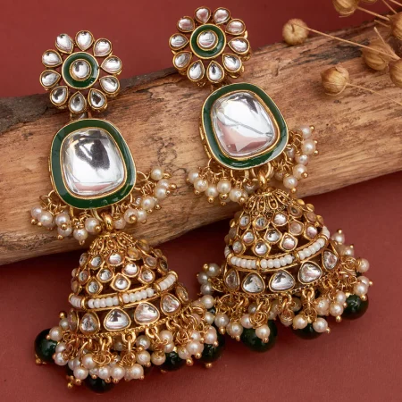 Polki stone jhumka