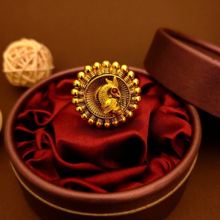 Antique Peacock Finger Bridal Ring
